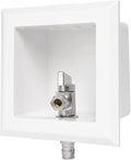 EFIELD Pex Dishwasher Outlet Box, 1/2-Inch Pex-A F1960 Expansion Fitting Inlet Connection with Installed 1/4-Turn Stop Angle Valve, Chrome Plated,(DW002)