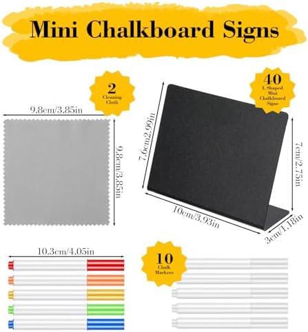 40Pack Food Labels Signs for Party Buffet 4"x3" Mini Chalkboard Signs for Food Buffet Catering Supplies Buffets Display for Party Foods Display, Pastry, Price, Name Tags - Image 2