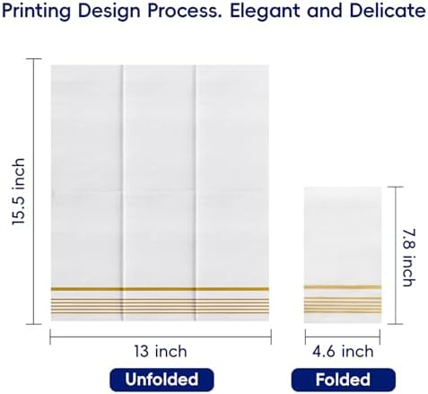 400 Gold Disposable 3-Ply Paper Dinner Napkins, Guest Hand Towels - Image 2