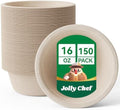 Compostable Disposable Paper Bowl 16 oz Heavy Duty Soup Containers 150 Pack by JOLLYCHEF