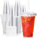 JOLLY CHEF 20 oz Plastic Cups with Lids and Straws 100 Sets Clear by JOLLYCHEF