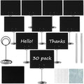 Aertiavty 30 Pack Mini Chalkboard Signs with Table Number Holders, 4x3 inch Small Chalkboard Signs, Black Stand, 2 Markers, Food Labels for Party Buffet, Wedding by Aertiavty