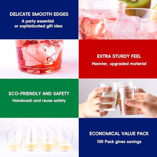 JOLLY CHEF 100 Pack 14 oz Clear Plastic Cups, Disposable Party Cups - Image 3