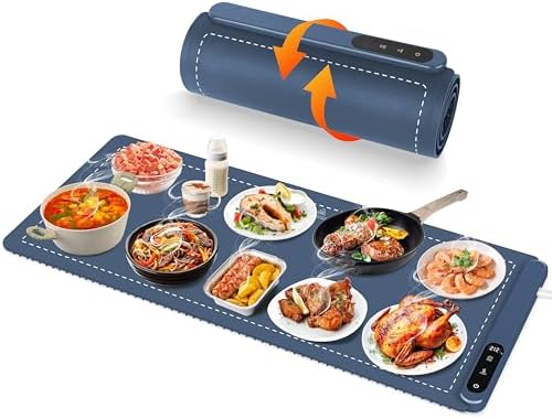 Warming Mat for Food,36"x16" Large Food Warmer Mats for Countertop (Blue) by OcePor