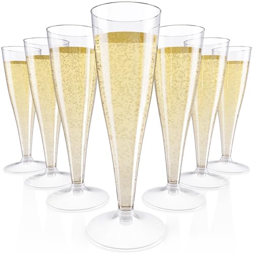 JOLLY CHEF 4.5 oz Plastic Champagne Flutes Disposable Clear 100 Pack by JOLLYCHEF