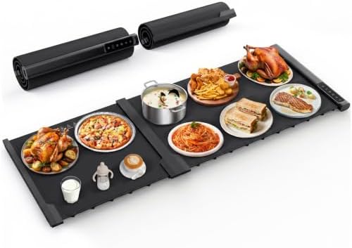 2-Piece Expandable Food Warming Mat, 42"x16", Black by Unknown