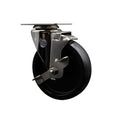 Service Caster Brand Replacement Caster for Uline Caster H-7445SWB - Stainless Steel Swivel Top Plate Caster with 5 Inch Polyolefin Wheel and Top Lock Brake - Fits Carts and Platform Trucks H-5547