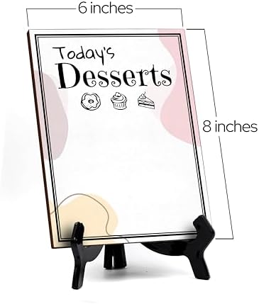 Today's Desserts 6x8 Dry Wipe Table Sign Easy Installation | Restaurant & Bar | Perfect To Clearly Direct Customers & Advertise Specials | No Pen Included - Image 7