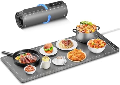 Fast Heating Warming Mat for Food, XL 36"x16", Electric Food Warmer with 6 Level Adjustable Temperature and 6 Hours Timer, Full-Surface Portable Warming Pad Trays for Buffets Party by Unknown