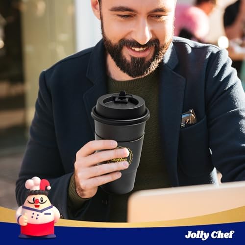 JOLLY CHEF 100 Pack 16 oz Disposable Coffee Cups with Lids Sleeves Stirrers - Image 6