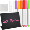 L Shape 20 Pack Mini Chalkboard Signs, Reusable Small Chalkboard Food Labels with 7 Color Markers, Spray Bottle and Cleaning Cloth for Buffet Wedding Party Table Decor by Unknown