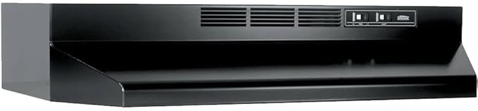 Broan-NuTone 413023 Ductless Range Hood Insert with Light, Exhaust Fan for Under Cabinet, 30-Inch, Black