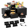6 Pcs Buffet Risers, Food Risers Display Stands with Mini Sign and Maker by GetEverybodySatisfied