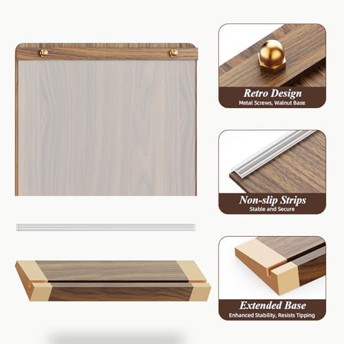 2 Pack Acrylic Sign Holders 8.5 x 11 Horizontal with Wood Base, Tabletop Display Sign Stand for Menu Flyer Poster, Clear Acrylic Paper Frame for Restaurant Coffee Shop Hotel Office Exhibition Horizontal - Image 5