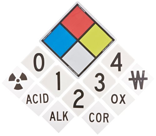 SmartSign - S-5545 NFPA Adhesive Label Kit (Placard, Digits & Symbols) | 17" Tall (Tip-to-Tip) Diamond 3M Engineer Grade Reflective