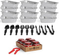 Alpha Living 6 Pack Refill Kit - Disposable Chafing Dish Buffet Set, Welded Body Food Warmers for Parties, Fuel Cans, Half Size Pans, Warming Trays by AlphaLiving