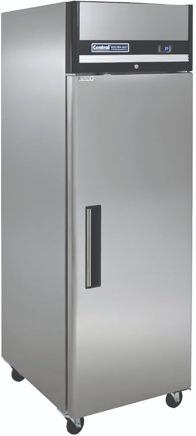 Commercial One Door Reach-In Freezer, Mobile Stainless Steel Commercial Freezer for Restaurants, Top Mount Compressor, 23 Cubic Ft, 27" Wide, 115V (69K-034)