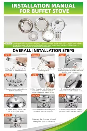 4-Pack Chafing Dish for Buffet Set, 6QT Round 304 Stainless Steel Buffet Food Warmers – Complete Set with Full Accessories for Catering, Wedding Events, Parties & Dinners - Image 7