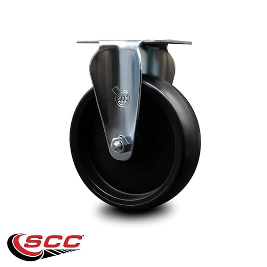 Service Caster Brand Replacement Caster for Uline Caster H-5536R - Rigid Top Plate Caster with 5 Inch Polyolefin Wheel - Light Duty Replacement Caster - Fits Carts, Dollies and Poly Box Trucks H-592