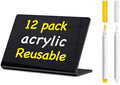 PigPotParty 12 Pcs Acrylic Mini Chalkboard Signs, 4"x3" Food Labels by PigPotParty