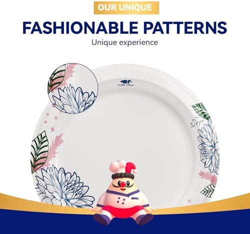 JOLLY CHEF 140 Count Disposable Paper Plates 10 inch - Image 3