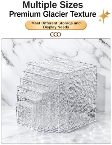 6 Pack Acrylic Buffet Risers with Mini Sign and Marker, Wave Texture Display Risers for Dessert Table, Food Display Stands for Parties, Weddings & Events, Clear Acrylic Cake Stand Set for Cupcakes, Appetizers & Decorations(8" 7" 6" 5" 4" 4" ") - Image 5