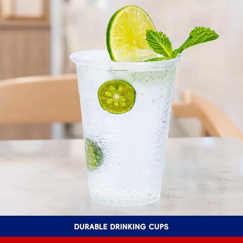 JOLLY CHEF 9 oz Clear Plastic Cups, 300 Pack Cold Party Disposable Glasses - Image 3