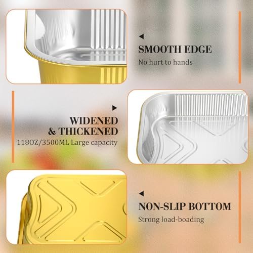Maxcheck 4 Sets Disposable Chafing Dishes Buffet Set, Small - Image 3