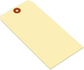 SmartSign Blank Manila Shipping Tags - Pack of 100, Size-10, 15pt Thick Cardstock Tag, 7.25 x 3.625 inch Paper Hang Tags with Reinforced Fiber Patch (No Attachment)