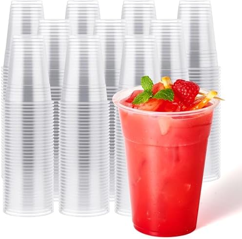 JOLLY CHEF 1000 Pack 16 oz Disposable Clear Plastic Cups, Drinking Cups by JOLLYCHEF