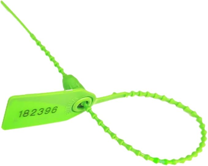 250mm Pull-Tite Security Seal Plastic Seals Signage Numbered Green (Package of 100) (Green)