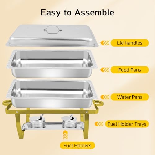 5 Pack Chafing Dishes for Buffet, 8QT Chafing Dish Buffet Sets - Image 6