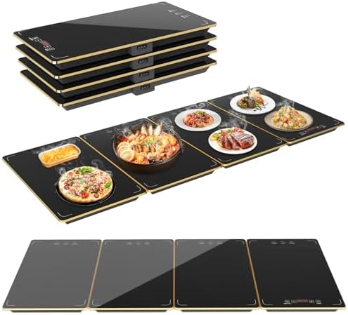 4-in-1 Detachable Electric Warming Tray, Expandable Buffet Server 33x15 Inch, 104-248°F with 24H Timer, Chafing Dishes & Food Warmers by Unknown