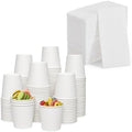JOLLY CHEF 4 oz Paper Coffee Cups 300 Pack and Disposable Paper Napkins, 200 Pack Soft Bathroom Napkins for Guests, Small Paper Cups for Bathroom, Mouthwash and Daily Use by JOLLYCHEF