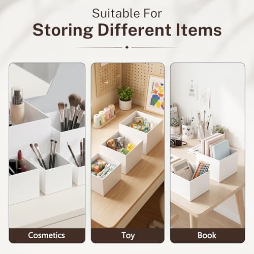 6 Pcs White Acrylic Buffet Risers with Mini Sign, Buffet Table Acrylic Cube Food Display Stands Party Catering Dessert Jewelry Collectibles, Acrylic Cube Nesting Boxes with Hollow Bottoms Home Storage ( 8" 7" 6" 5" 4" 3") - Image 5