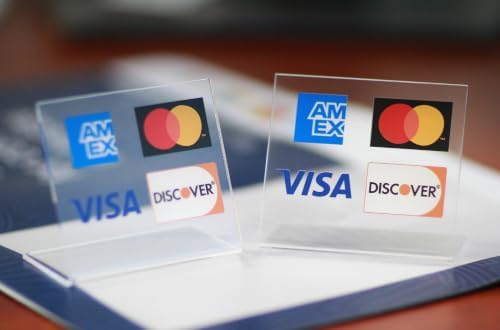 Credit Card Accept Visa Amex Discover Acrylic Countertop Display Stand - Image 3