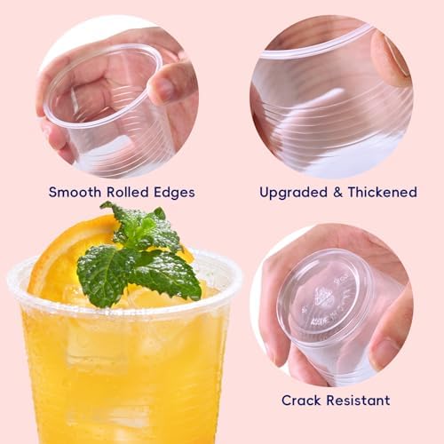 JOLLY CHEF 600 Pack 9 oz Disposable Clear Plastic Cups, Drinking Cups - Image 5