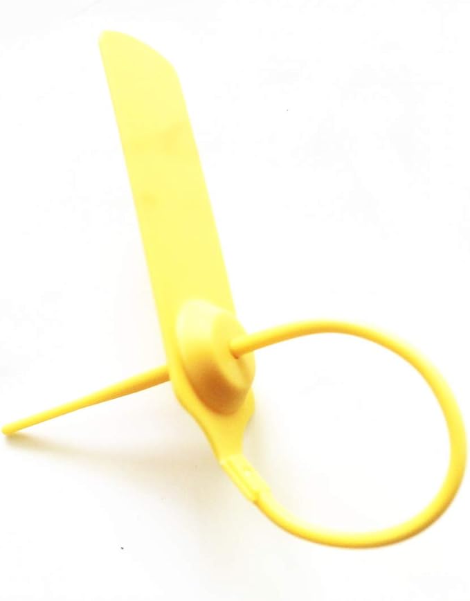 Pull-tite Security Seal Tamper Resistant Tags Plastic Padlock Sign Ties Numbered (Yellow, 100pcs)