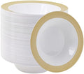 JOLLY CHEF Plastic Bowls with Gold Grid Rim Disposable 12oz Bolws 100Pack by JOLLYCHEF