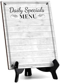 Daily Specials Menu 6x8 Dry Wipe Table Sign Easy Installation | Restaurant & Bar | Perfect To Clearly Direct Customers & Advertise Specials | No Pen Included by SignsByLITA