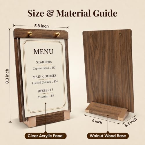 1 Pack 6 x 8 Wood Sign Holder with Slanted Base, Vertical Display - Image 4