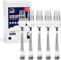 JOLLY CHEF Plastic Forks 7.28 Inch, Silver Plastic Forks 125 Count by JOLLYCHEF