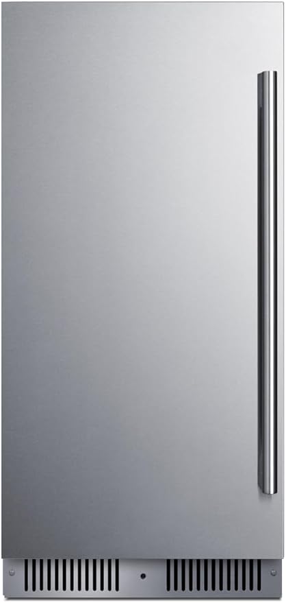 Summit 15” Refrigerator, 1.8 cu.ft. Capacity, Built-in Refrigerator Undercounter, Shallow 18” Depth, Stainless Steel- SDHR1534LHD (Left Handed Door Swing)