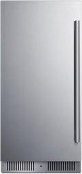 Summit 15” Refrigerator, 1.8 cu.ft. Capacity, Built-in Refrigerator Undercounter, Shallow 18” Depth, Stainless Steel- SDHR1534LHD (Left Handed Door Swing)
