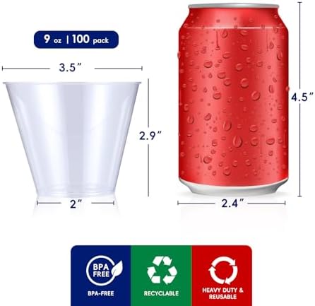 JOLLY CHEF 7  3 oz Clear Plastic Cups &9 oz Clear Disposable Plastic Cups - Image 3