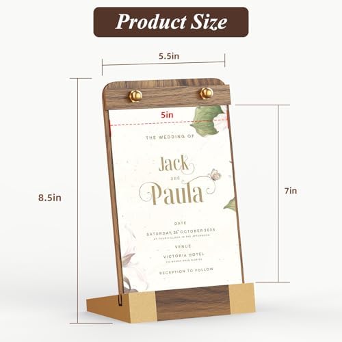 PPH-Sisy 4 Pack Acrylic Sign Holders 5x7 with Wood Base, Tabletop Display Sign Stand for Menu Flyer Poster, Clear Acrylic Paper Frame for Restaurant Coffee Shop Hotel Office Exhibition - Image 3