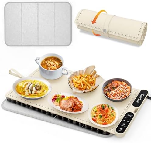 Homelove Warming Mat for Food - 7 Temps, 8H Timer, for Buffets Party Beige by Homelove