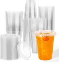 JOLLY CHEF 16 oz Plastic Cups with Lids, 500 Packs Crystal PET Clear Cups by JOLLYCHEF