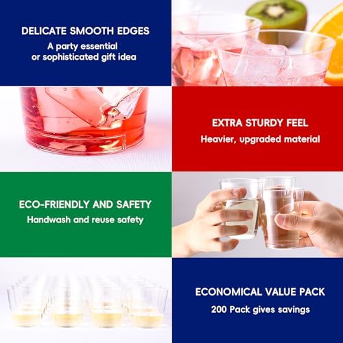 JOLLY CHEF 200 Pack 10 oz Clear Plastic Cups, Disposable Party Cups - Image 4