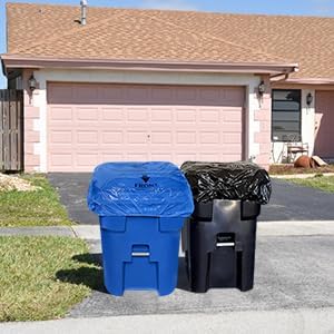 Trash Can Cover Odor Eliminating Bag with Elastic Rubber Band Lemon Scented Durable Chemical Free 64 Gallon 1 Pack
